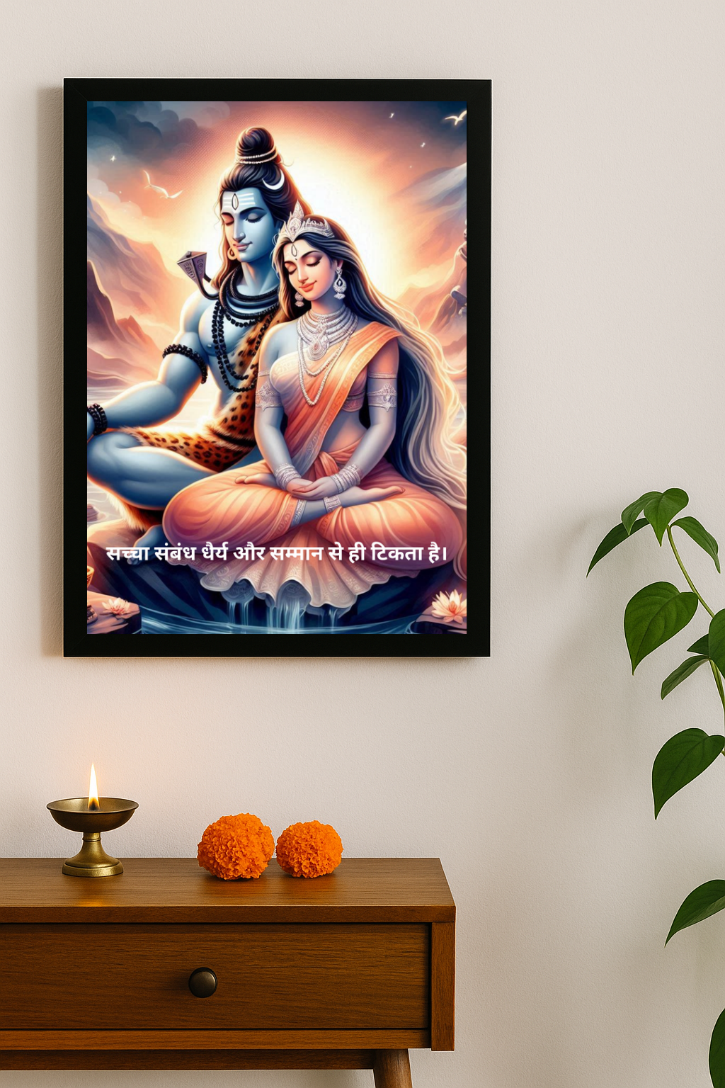 Lord Shiva & Parvati Motivational Framed Posters
