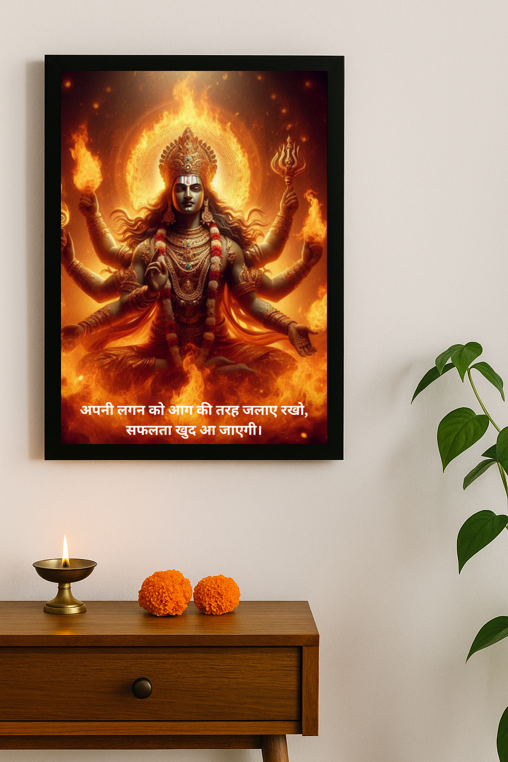 Lord Agni Motivational Framed Posters